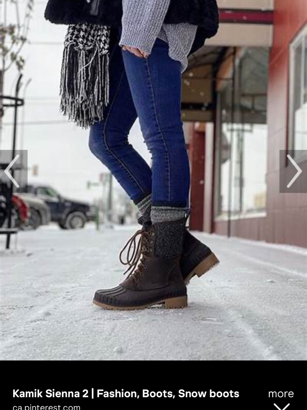 Kamik Women's Brown Lace-Up Winter Boots with Knit Cuff